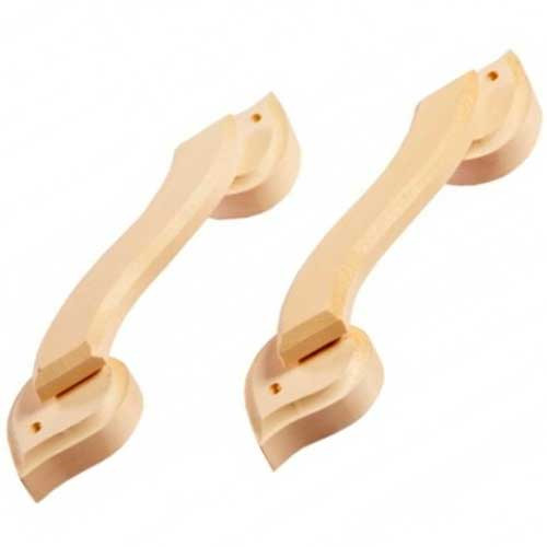 Дверная ручка липовая в парную Фигурная (комплект 2 шт.)