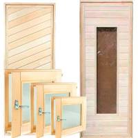 Двери и окна из липы для бани
